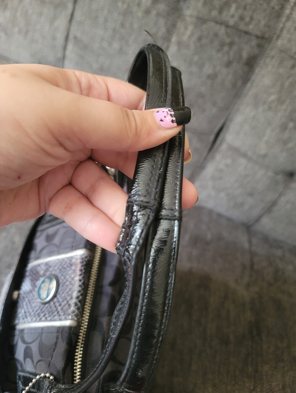 Coach Signature Python Stripe Tote - Picture 12 of 15